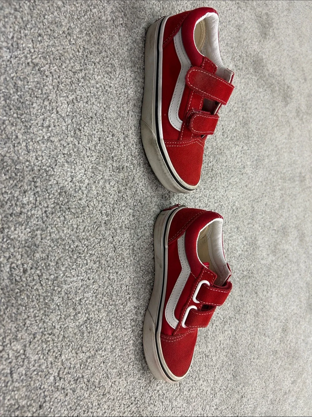 Vans Kids Red Velcro Skate Sneakers